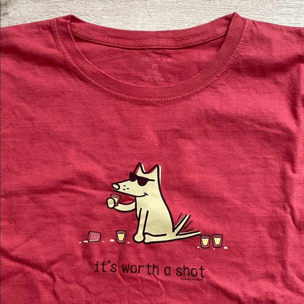 Teddy The Dog Worth A Shot Graphic Tee - Picture 3 of 5